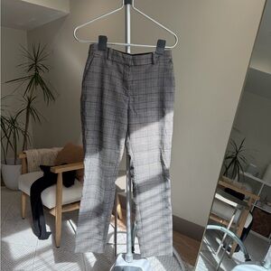 Women's | H&M Plaid Work Pants, Gray Beige | Size 8